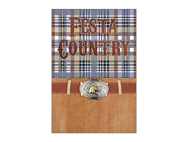 Painel De Festa Vertical 1,50 x 2,20 - Festa Country Xadrez 003