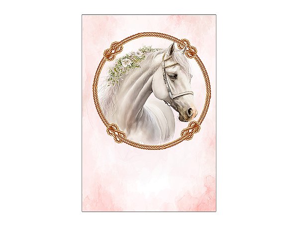 Painel De Festa Vertical 1,50 x 2,20 - Cavalo Branco Aquarela 035