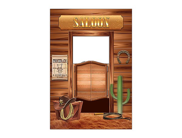 Painel De Festa Vertical Interativo 1,50x2,20 - Porteira Fazenda Country 038