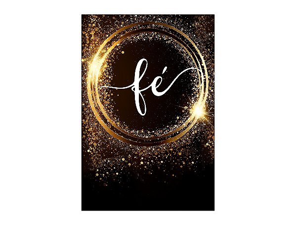Painel De Festa Vertical 1,50 x 2,20 - Fé Arco Dourado Efeito Glitter 012