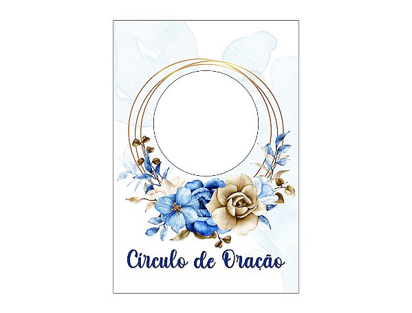 Painel De Festa Vertical Interativo 1,50x2,20 - Circulo de Oração Floral Azul 047