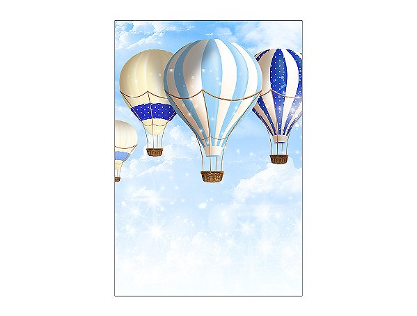 Painel De Festa Vertical 1,50 x 2,20 - Balões Vintage Azul Marinho 008