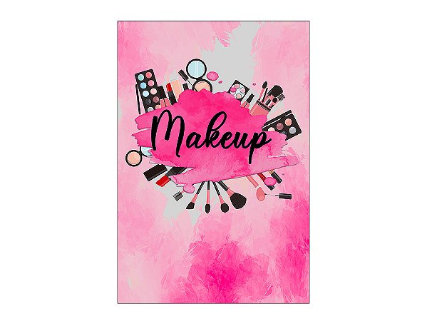 Painel De Festa Vertical 1,50 x 2,20 - Maquiagem Makeup Rosa 001