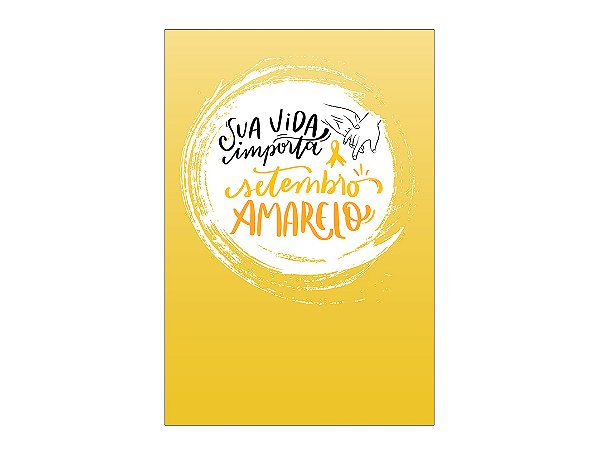 Painel De Festa Vertical 1,50 x 2,20 - Setembro Amarelo Mãos 015