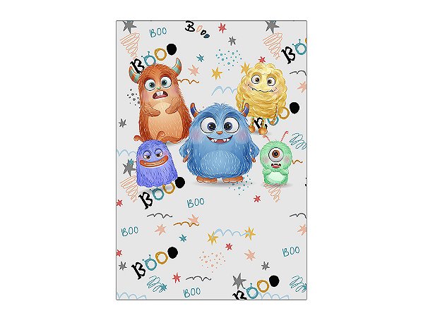 Painel De Festa Vertical 1,50 x 2,20 - Monstrinhos Festeiros Cute 002