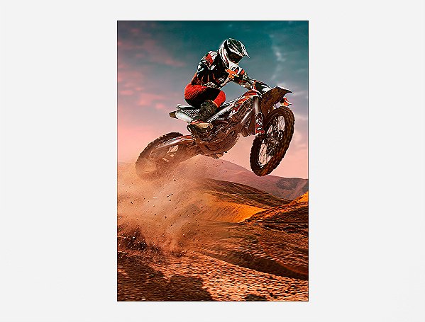 Painel De Festa Vertical 1,50 x 2,20 - Motocross Realista 002