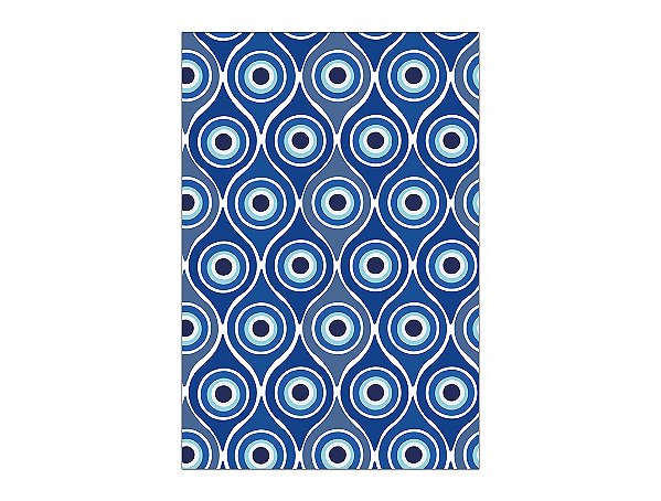 Painel De Festa Vertical 1,50 x 2,20 - Olho Grego Azul 005