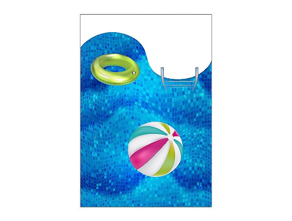 Painel De Festa Vertical 1,50 x 2,20 - Pool Party Água e Boias 002