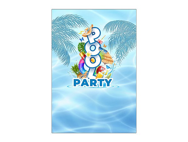 Painel De Festa Vertical 1,50 x 2,20 - Pool Party Piscina Divertido 007