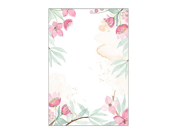 Painel De Festa Vertical 1,50 x 2,20 - Jardim Flores de Primavera Aquarela 016
