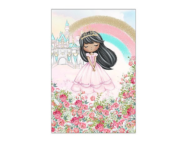 Painel De Festa Vertical 1,50 x 2,20 - Princesa Cute no Jardim 048