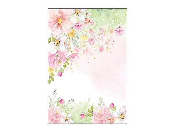 Painel De Festa Vertical 1,50 x 2,20 - Jardim Florido Aquarela 060