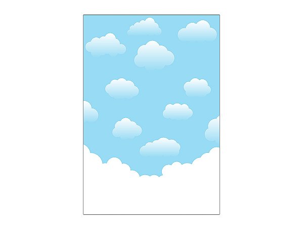 Painel De Festa Vertical 1,50 x 2,20 - Nuvens Céu Azul 015
