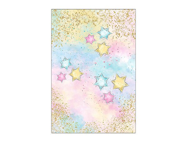 Painel De Festa Vertical 1,50 x 2,20 - Estrelas com Efeito Glitter 019