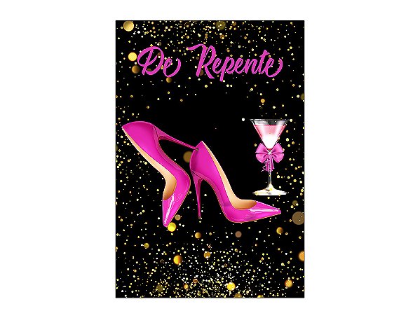 Painel De Festa Vertical 1,50 x 2,20 -  De Repente Glitter Pink 163