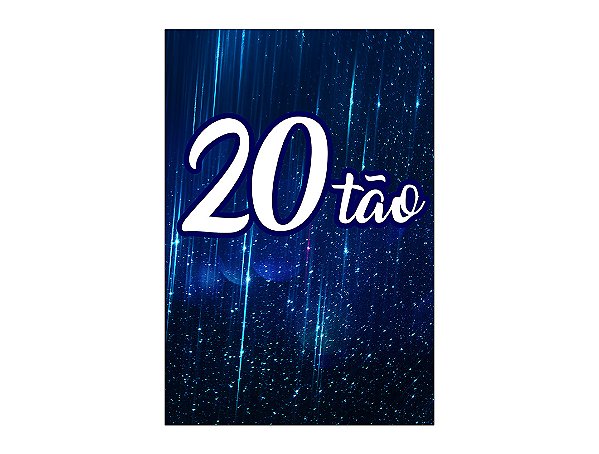 Painel De Festa Vertical 1,50 x 2,20 - 20 Anos 20TÃO Azul 175