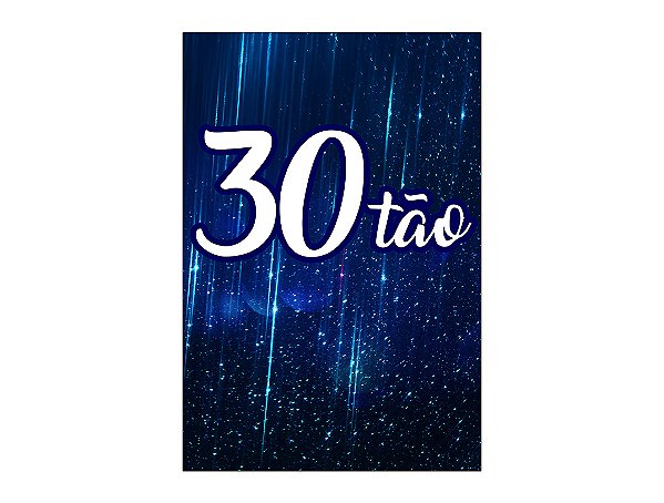 Painel De Festa Vertical 1,50 x 2,20 - 30 Anos 30TÃO Azul 176