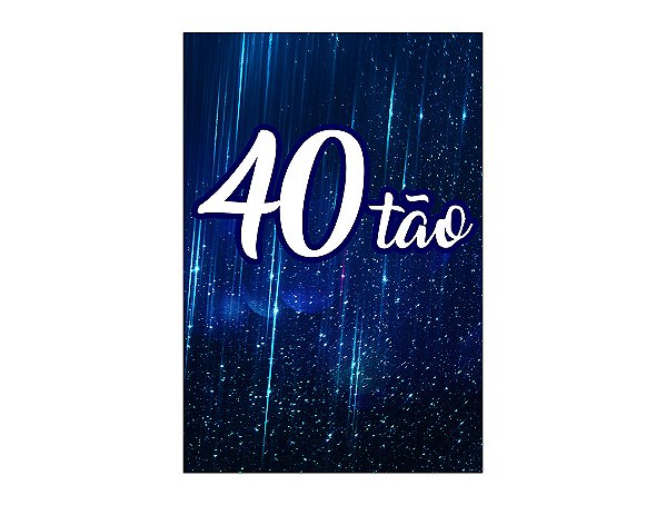 Painel De Festa Vertical 1,50 x 2,20 - 40 Anos 40TÃO Azul 177