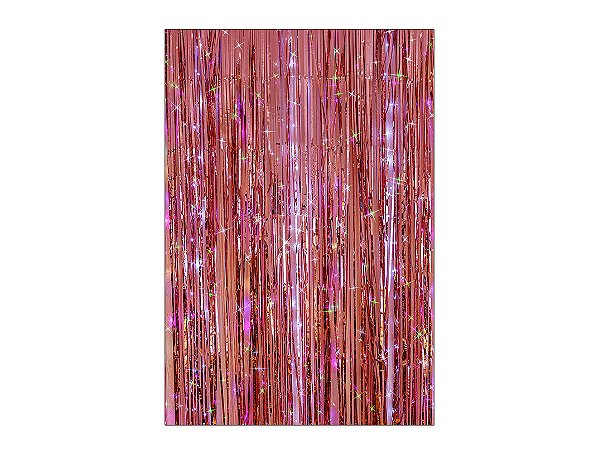 Painel De Festa Vertical 1,50 x 2,20 - Efeito Cortina de Serpentinas Rosa 003