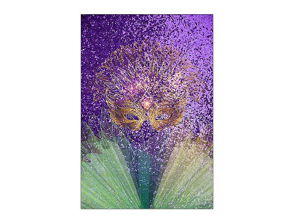 Painel De Festa Vertical 1,50 x 2,20 - Máscara de Carnaval Roxo 015
