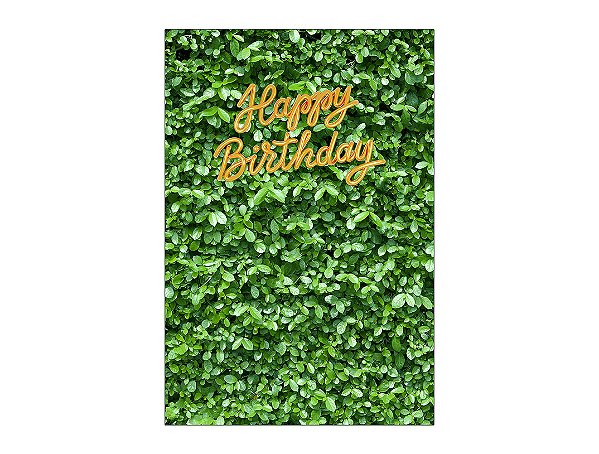 Painel De Festa Vertical 1,50 x 2,20 - Efeito Muro Inglês Claro Happy Birthday 018