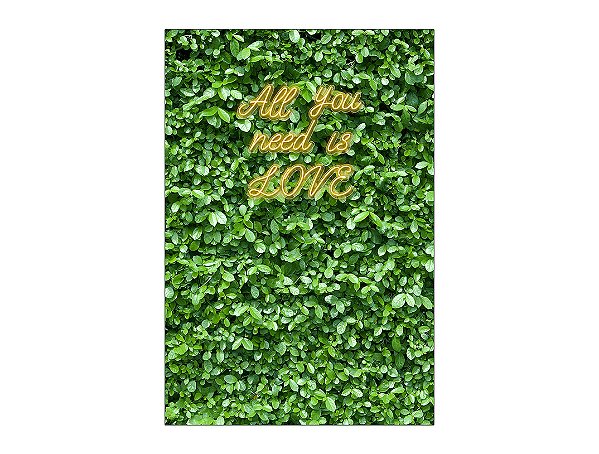 Painel De Festa Vertical 1,50 x 2,20 - Efeito Muro Inglês All You Need Is Love 019