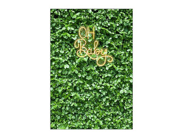 Painel De Festa Vertical 1,50 x 2,20 - Efeito Muro Inglês Oh Baby 021