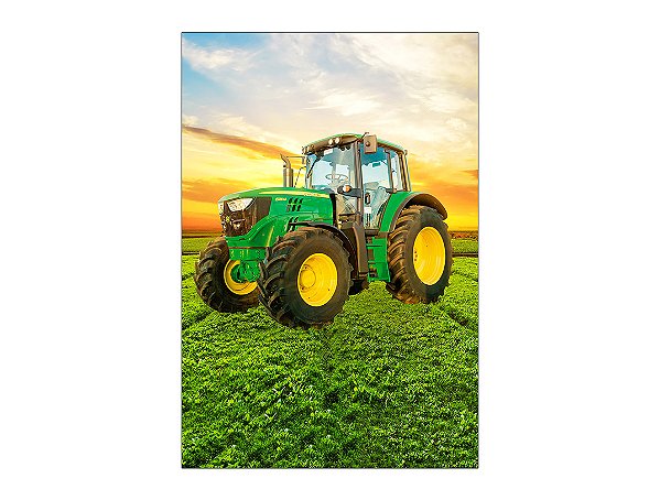 Painel De Festa Vertical 1,50 x 2,20 - Fazenda Trator Verde 036