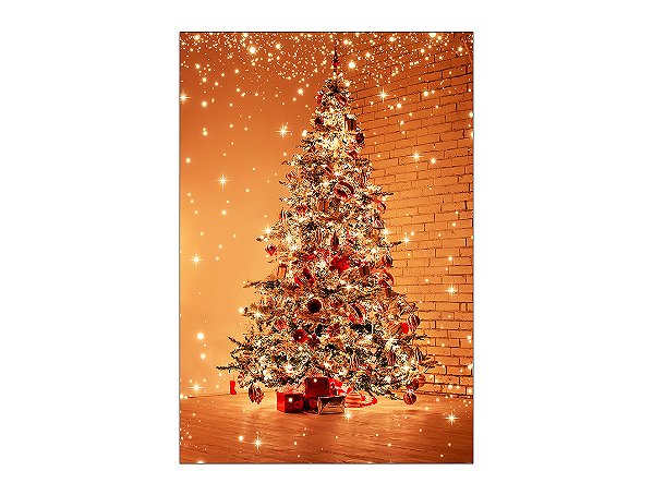 Painel De Festa Vertical 1,50 x 2,20 - Árvore de Natal Efeito Brilhos 006