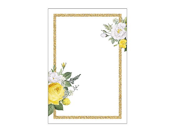 Painel De Festa Vertical 1,50 x 2,20 - Efeito Geométrico Flores Amarelo 012