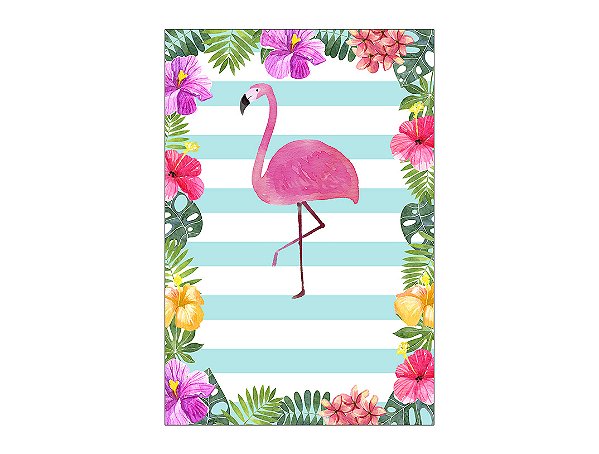 Painel De Festa Vertical 1,50 x 2,20 - Desenho Flamingo Tropical 010