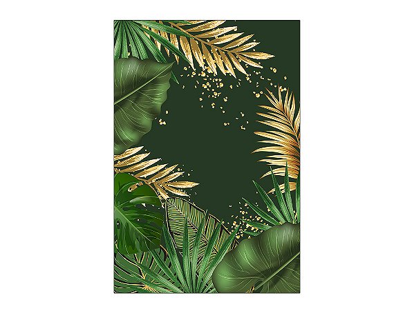 Painel De Festa Vertical 1,50 x 2,20 - Tropical Chique Verde 025