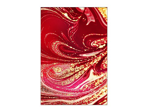 Painel De Festa Vertical 1,50 x 2,20 - Ondulações Vermelho e Dourado 060