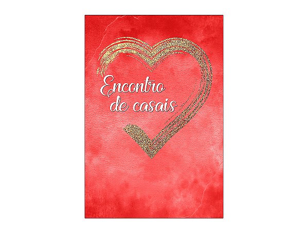 Painel De Festa Vertical 1,50 x 2,20 - Encontro de Casaia Coração Dourado 039