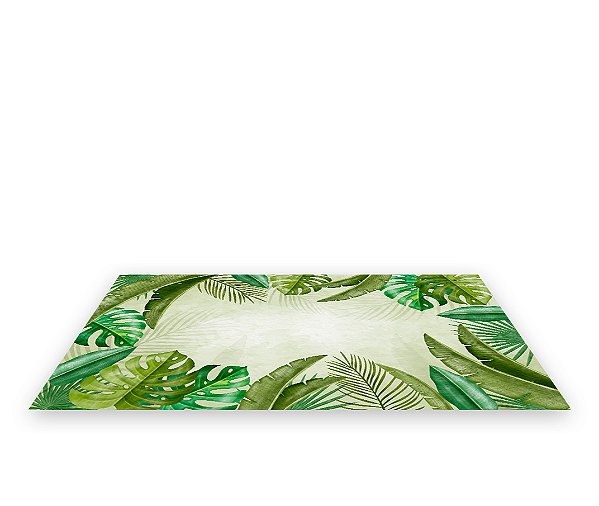 Painel De Festa Tapete Em Lona 2,50x1,35 - Safari Folhas Tropicais 015