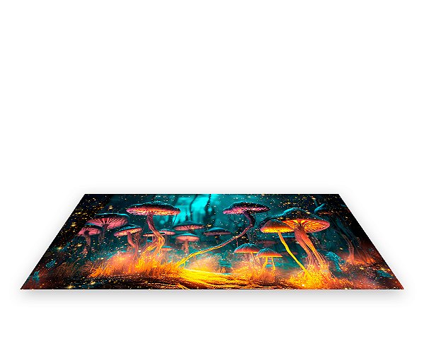 Painel De Festa Tapete Em Lona 2,50x1,35 - Floresta Encantada Cogumelos 002