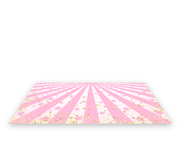 Painel De Festa Tapete Em Lona 2,50x1,35 - Circo Raios Rosa Suave 017