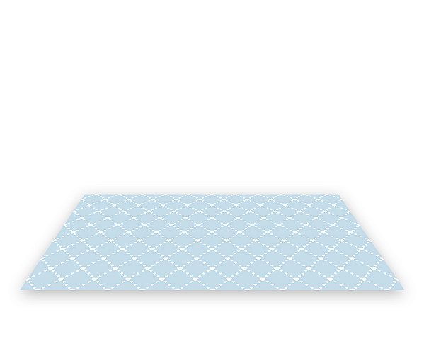 Painel De Festa Tapete Em Lona 2,50x1,35 - Losangos Corações Azul Claro 014
