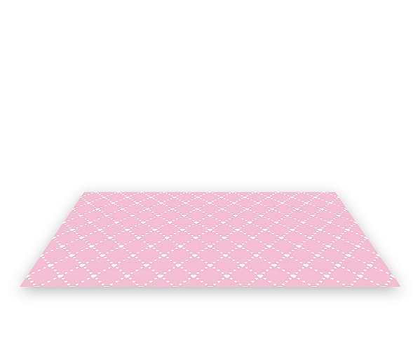 Painel De Festa Tapete Em Lona 2,50x1,35 - Losangos Corações Rosa 025