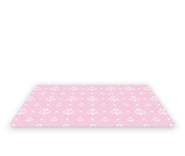 Painel De Festa Tapete Em Lona 2,50x1,35 - Realeza Rosa 005