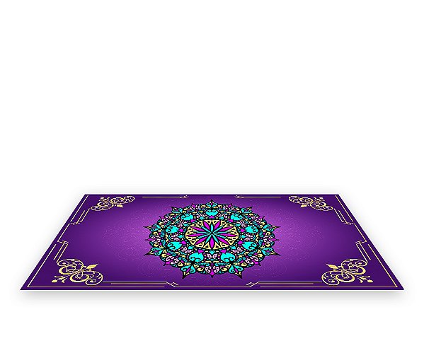 Painel De Festa Tapete Em Lona 2,50x1,35 - Roxo com Mandala 001