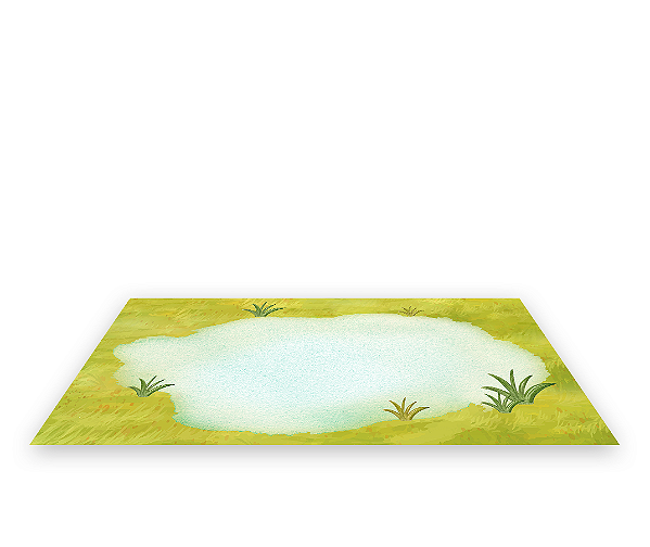 Painel De Festa Tapete Em Lona 2,50x1,35 - Fazendinha Aquarela Lagoa 003