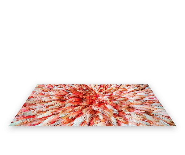 Painel De Festa Tapete Em Lona 2,50x1,35 - Carnaval Plumas Vermelhas 003