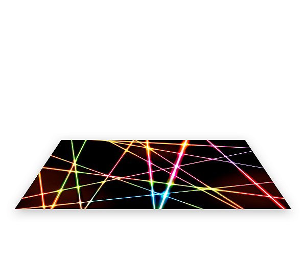 Painel De Festa Tapete Em Lona 2,50x1,35 - Preto com Riscos Efeito Neon 001