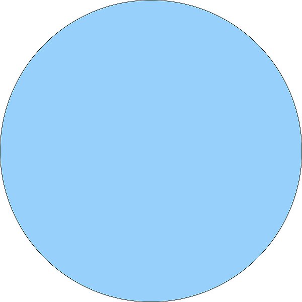 Painel De Festa Redondo 1,50x1,50 - Cores Neutras Azul Liso 052