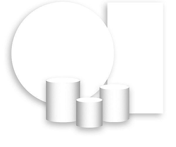 Painel De Festa + Trio De Capas Cilindro + Faixa Veste Fácil - Cores Liso Branco 002
