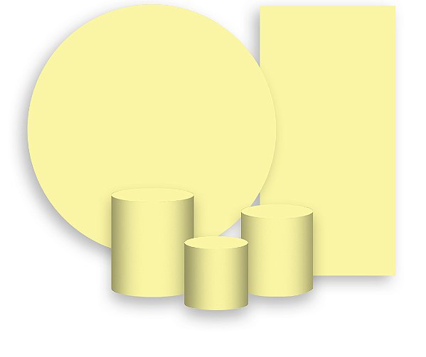 Painel De Festa + Trio De Capas Cilindro + Faixa Veste Fácil - Cor Liso Amarelo 048