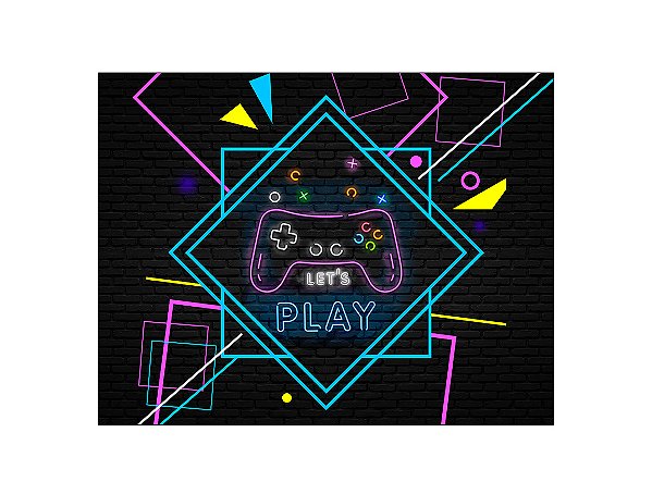 Painel de Festa Horizontal 1,55 X 1,20 - Video Game Retro 001