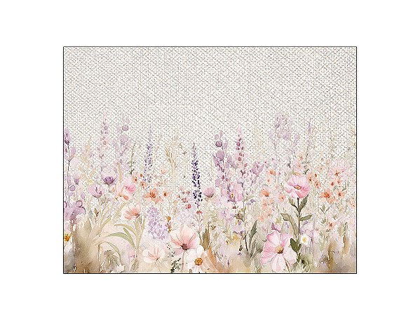 Painel de Festa Horizontal 1,55 X 1,20 - Jardim Floral Delicado 002