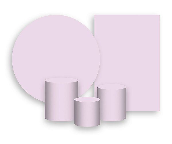 Kit 2 Painéis De Festa + Trio De Capas Cilindro - Estampa Lilás Liso 051